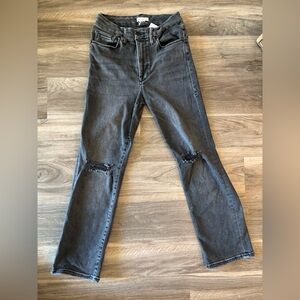 Good American Women’s cropped Relaxed Black Jeans